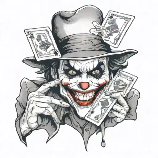 Joker Wearing A Hat While Holding Joker Card In His Hand