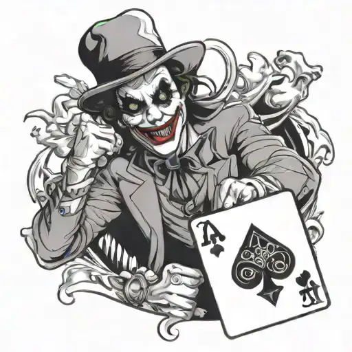 Joker Wearing A Hat While Holding Joker Card In His Hand