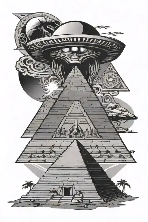 Alien Ancient Egypt Pyramid Ufo Beaming