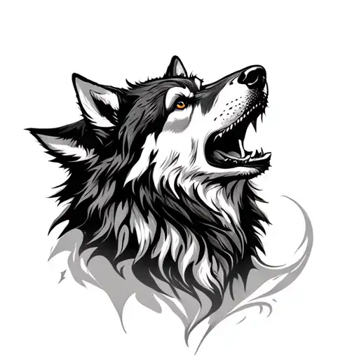 Wolf Howling In The Center