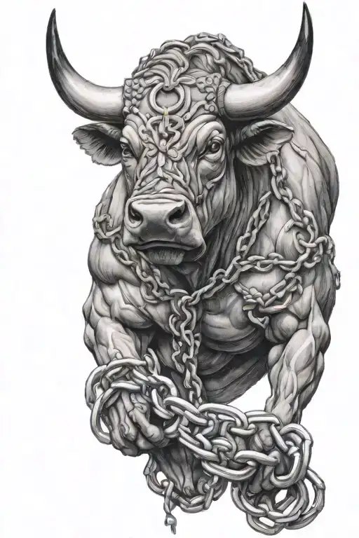 Bull With Chains Wrapped Around Wrist