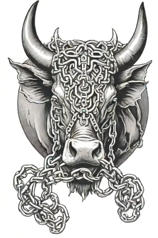 Bull With Chains Wrapped Around Wrist