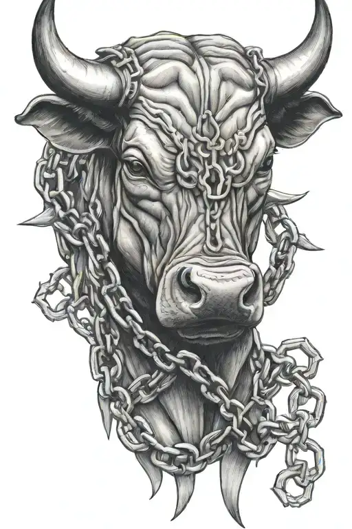 Bull With Chains Wrapped Around Wrist