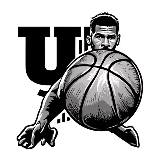 Wilson Basketball With Sixers Logo Tattoo Design
