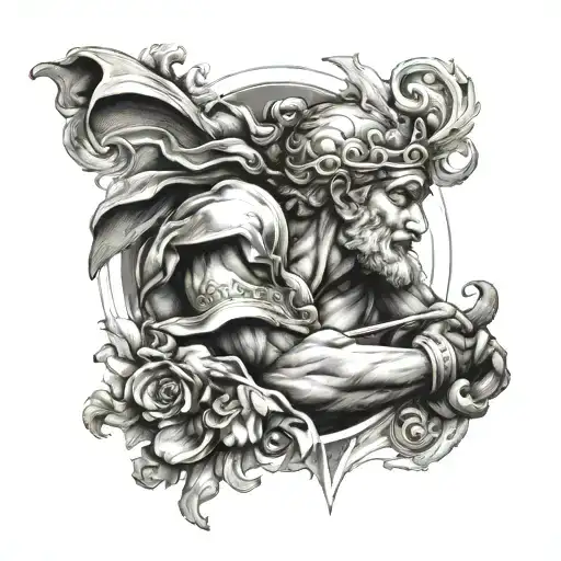 Greek Mythology Inspired Fighter Surrounded