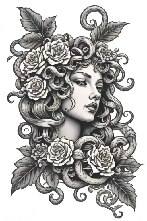 Medusa With Floral