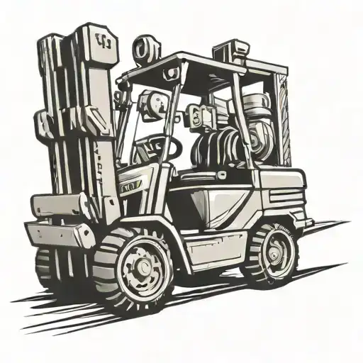 Cartoon Forklift Looking