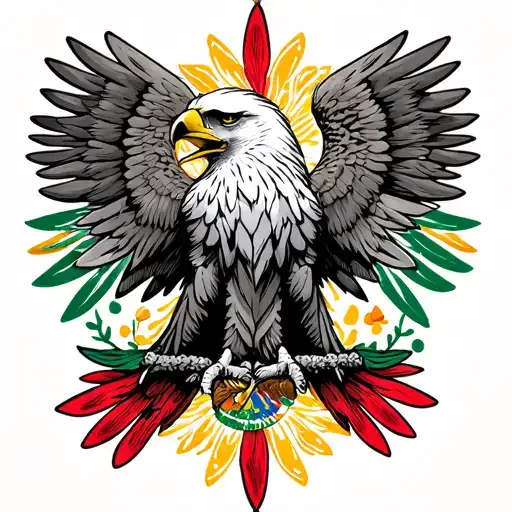 Eagle Of Mexico Calavera With Colors Of Mexico