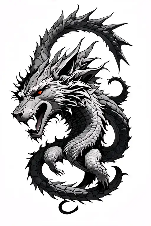 Fenrir And Jormungandr Half Sleeve