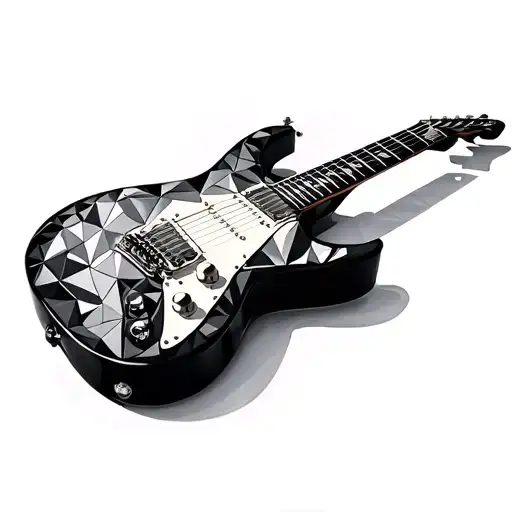 Electric Guitar Drawn In The Style Of Mosaic Using Triangles