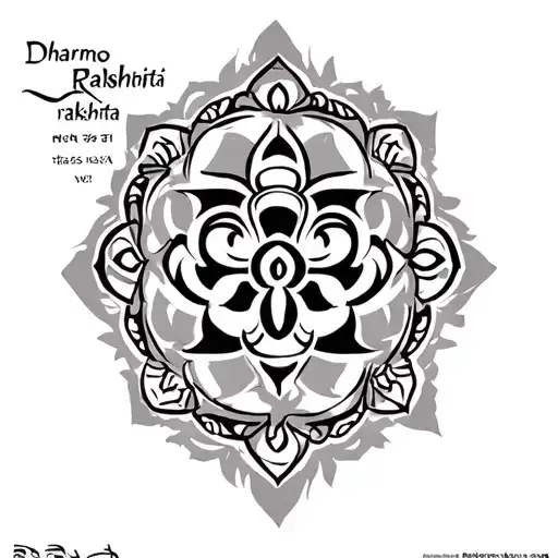 Dharmo Rakshti Rakshita In Sanskrit Saying With Art