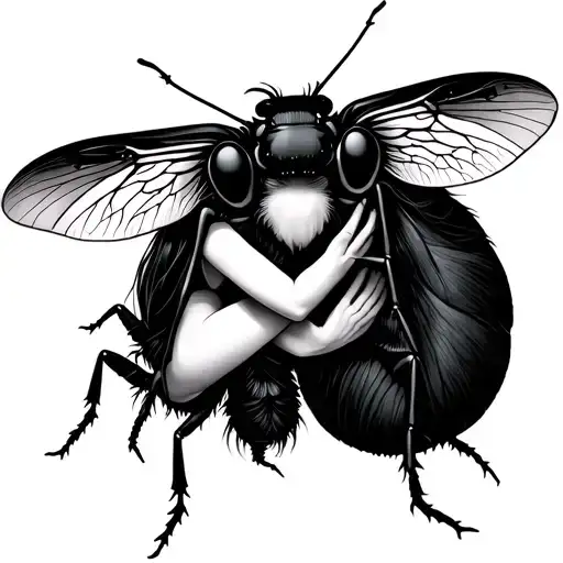Girl Hugging An Insect