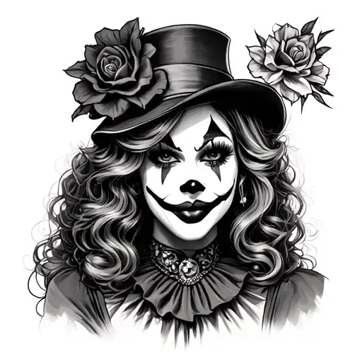 Clown Gangster Hot Latina Woman With Gamble Style Inspired