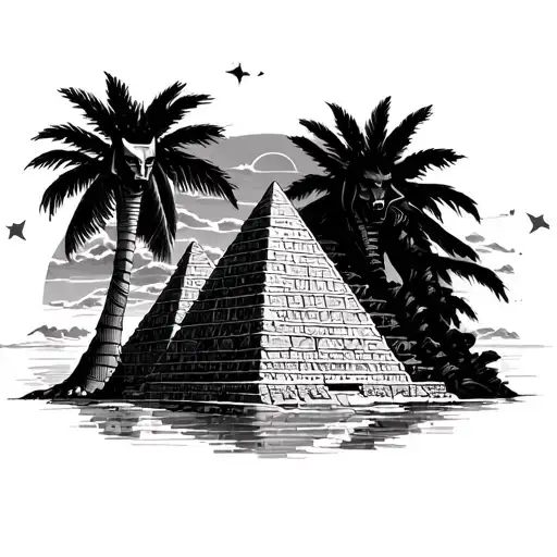 Anubis Pyramid Sunset