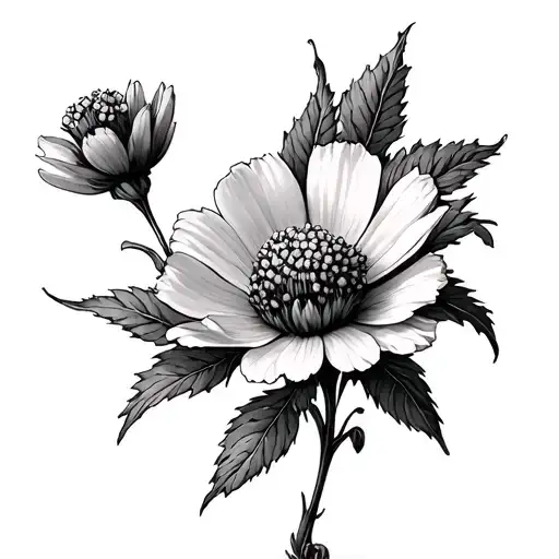 Hawthorn Flower With Cosmos Flower