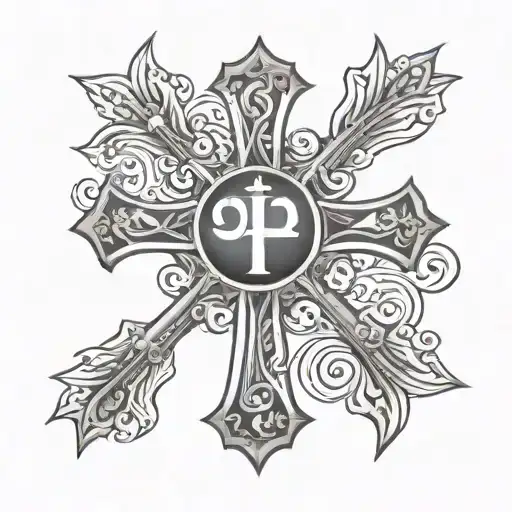 Cross With The Words Papou In The Middle