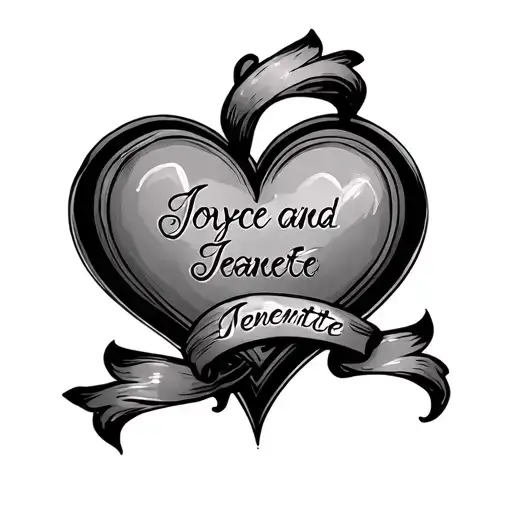 Intertwined Hearts With Names Joyce And Jeanette Included