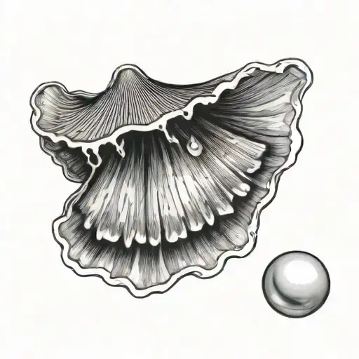 Fine Line Clam Shell With Pearl Inside