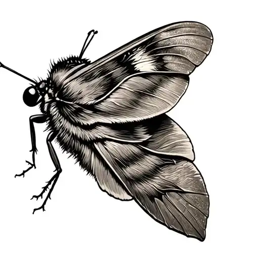 Moth With A Bobby Pin Through Its Wing Spread Wide