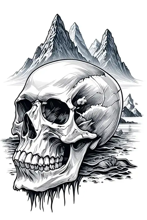 Skull And Mountains