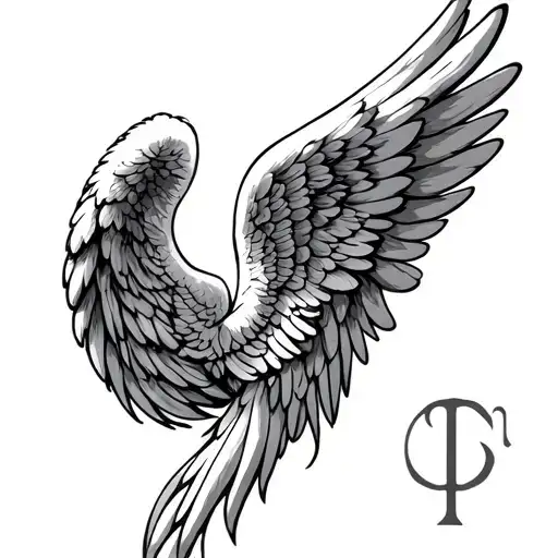 Angel Wings With Letter