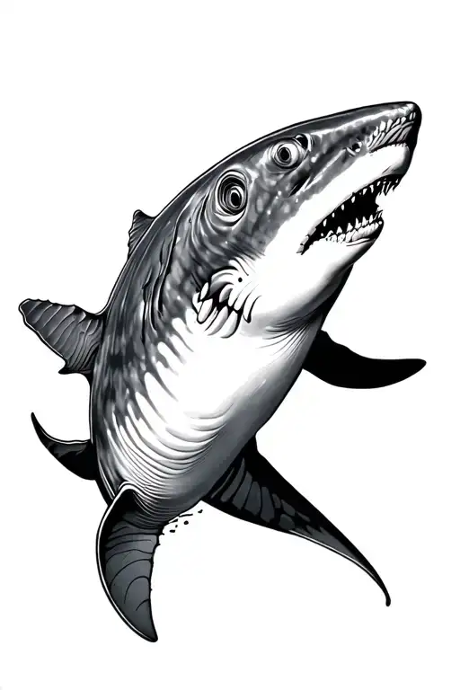 Whale Shark Swimming Outline