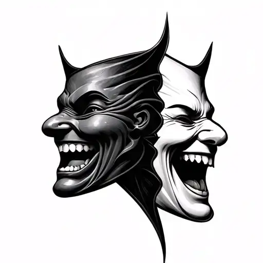 Mask With 2 Sides One Laughing And Another Cryiy