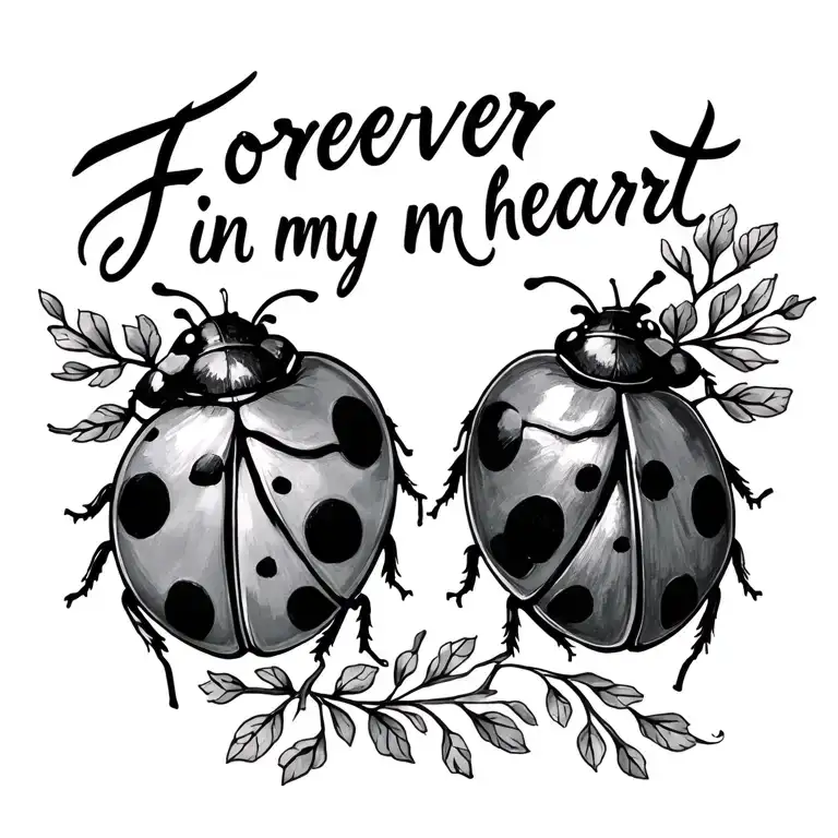 2 Little Lady Bugs At The End Of The Phrase Forever In My Heart As A Spine