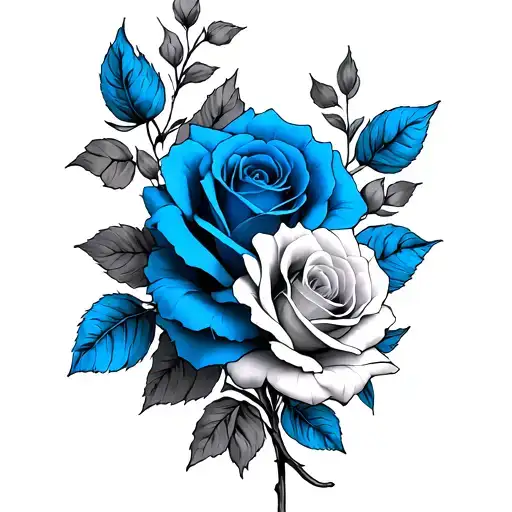 Blue Rosas And Cruz