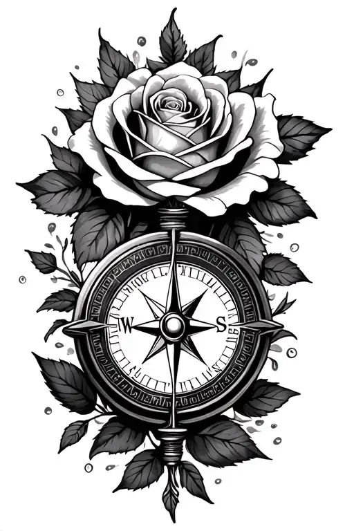 Compass With Roses With Mum Remembrance