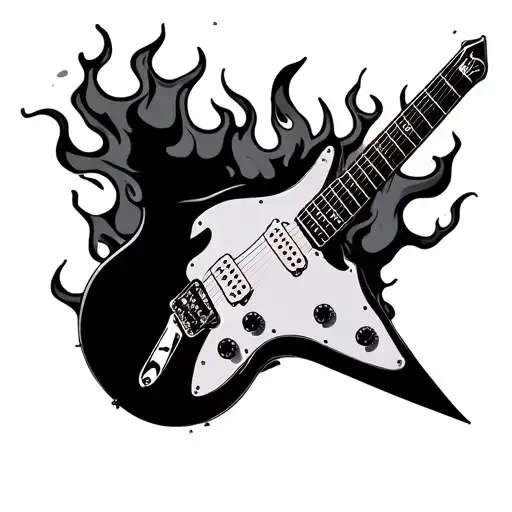 Electric Guitar In Fire