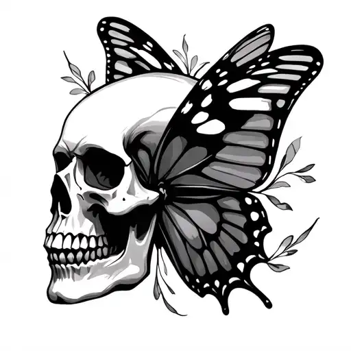 Skull And Butterfly