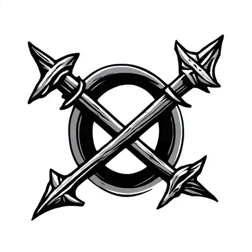 Crossed Bow And Spear