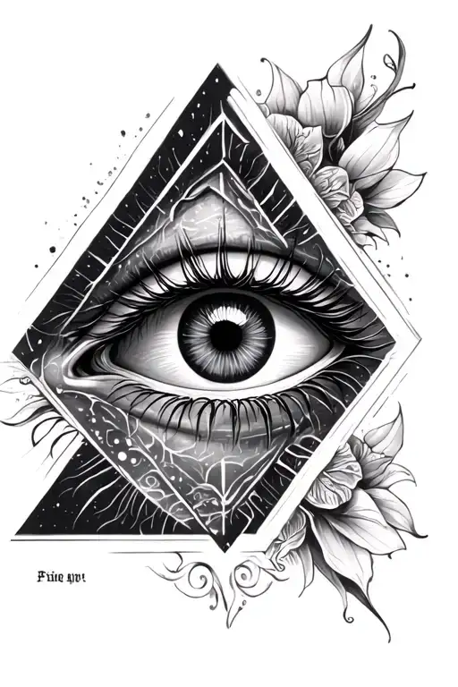 All Seeing Eye Without Lashes Inside Triangle