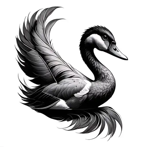 Ugly Duckling Turning Into A Swan Feathers Elegant