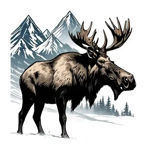 Moose And Mountains