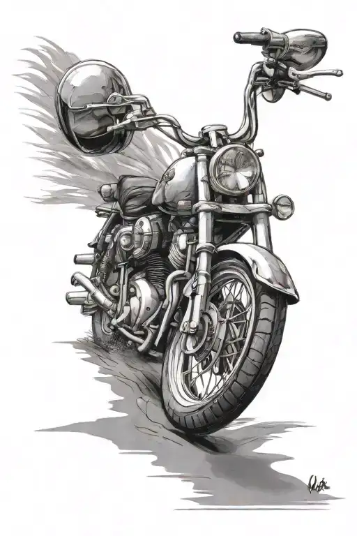 Motorcycle On A Beach