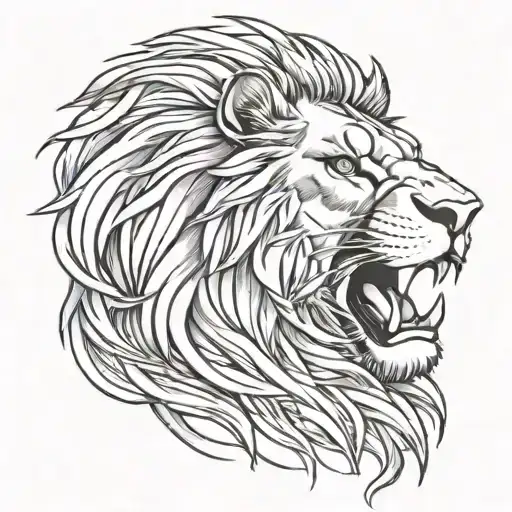 Forward-facing Roaring Lion Head