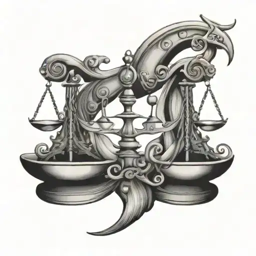 Libra Sign With Trishul