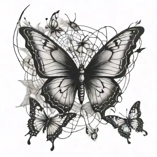 Butterflies And Spiders Web