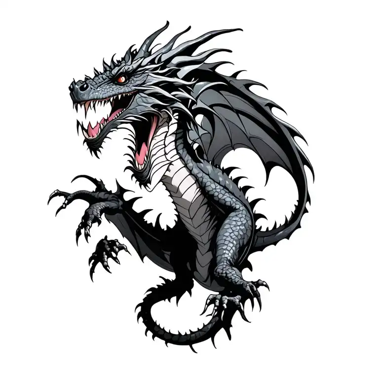 Raging Fantasy Dragon Emerging