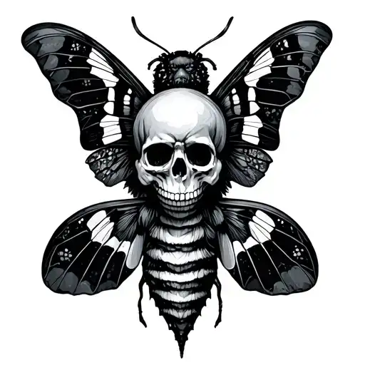 Death Moth With Geo Patern And Skull