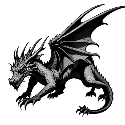 Dragon With Demon Wings