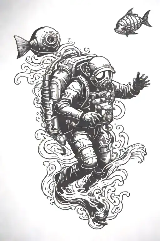 Deep Sea Diver Exploring