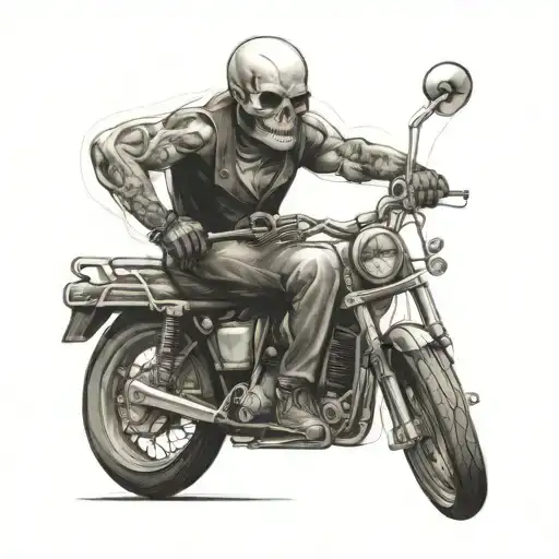 Skull And Motor Bike
