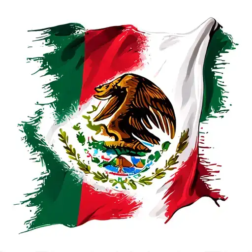 Mexico Flag Inside A Scratch