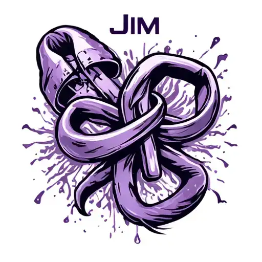 Purple Cancer Sign With Name Jim