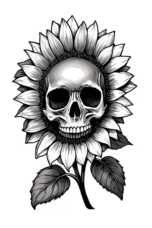 Skull And Sunflower