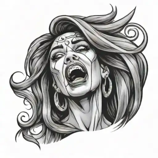 Woman Screaming Chicano Style