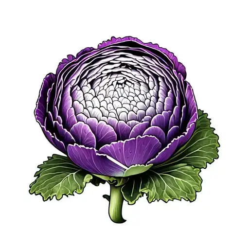 Purple Ornamental Cabbage Both Purple And Green